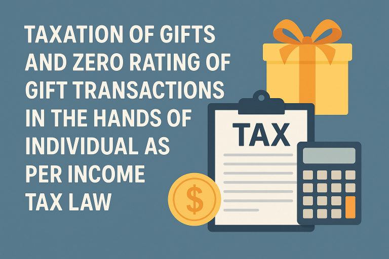 Taxation of Gifts and Zero Rating of Gift Transactions in the Hands of Individual as per Income Tax Law