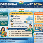 Professional Tax Karnataka FY 2026-27 slab rates applicability categories due dates and penalties infographic