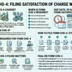 how to file Form CHG-4 for Satisfaction of Charge with the ROC. It covers the definition of a charge, filing due dates, required documents like the No Due Certificate, a step-by-step submission process, and key FAQs.