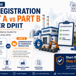 IEM Registration under DPIIT explaining the difference between IEM Part A and Part B, including filing process, NSWS portal, industrial entrepreneur memorandum, and manufacturing compliance in India.