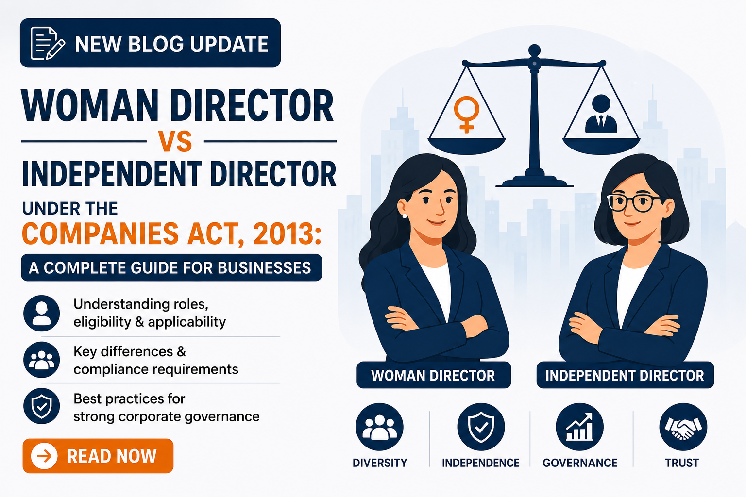 Woman Director vs Independent Director under the Companies Act, 2013 – eligibility, applicability, key differences, board composition requirements, and corporate governance compliance in India.