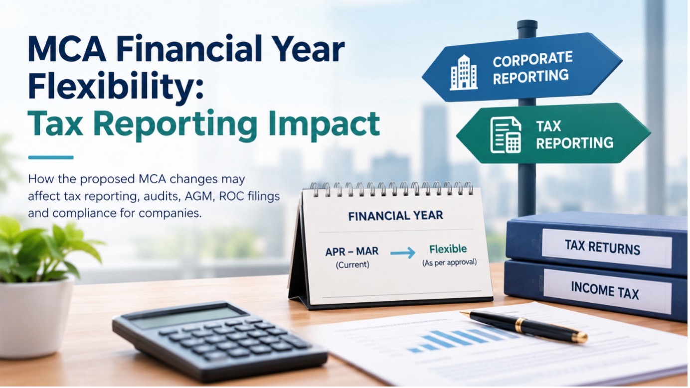 MCA financial year flexibility and tax reporting requirements for companies