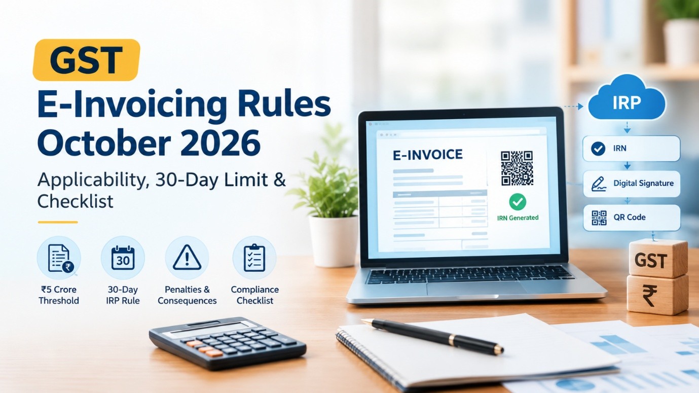 GST e-invoicing rules in India for October 2026